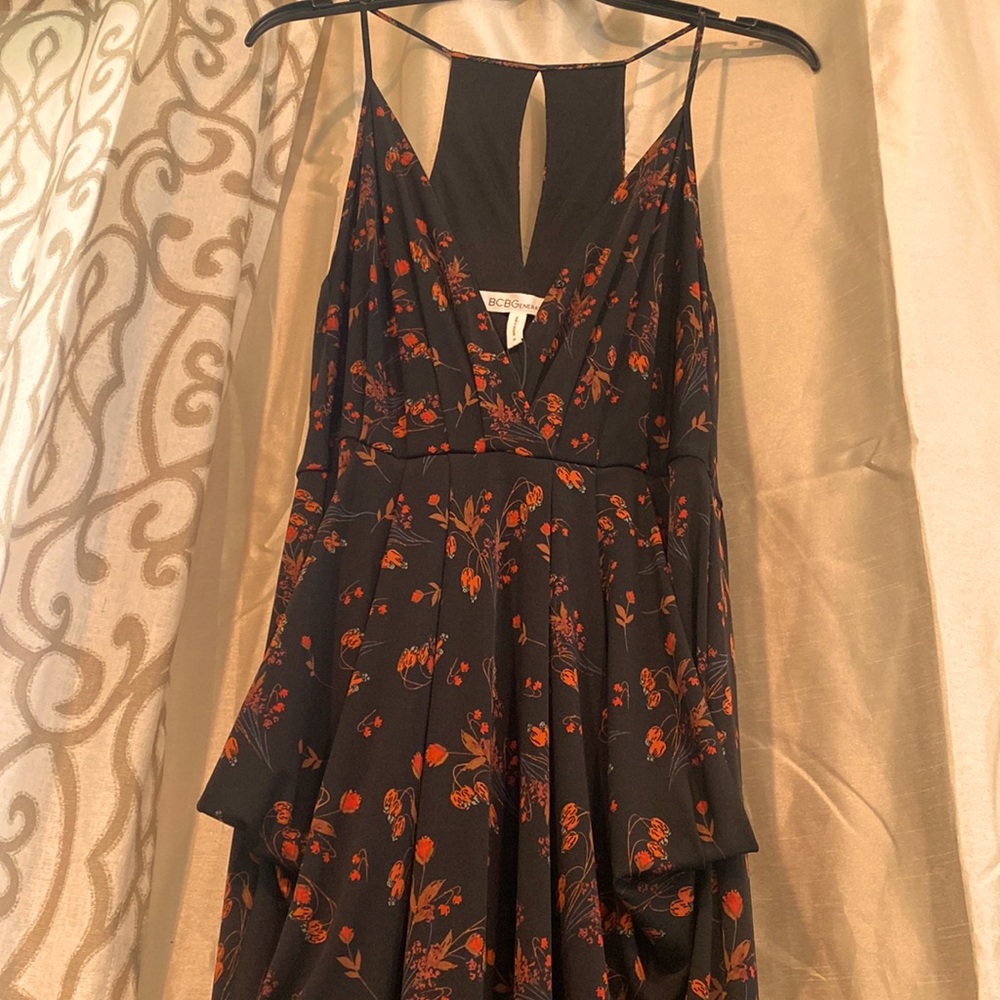 BCBG black & floral sexy dress // SZ S